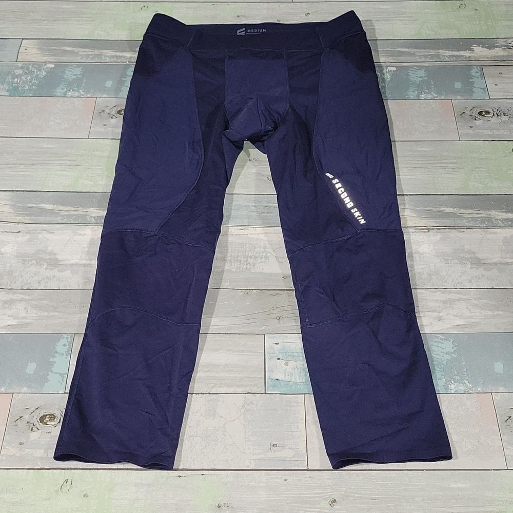 Second Skin Navy Compression Leggings sz Medium